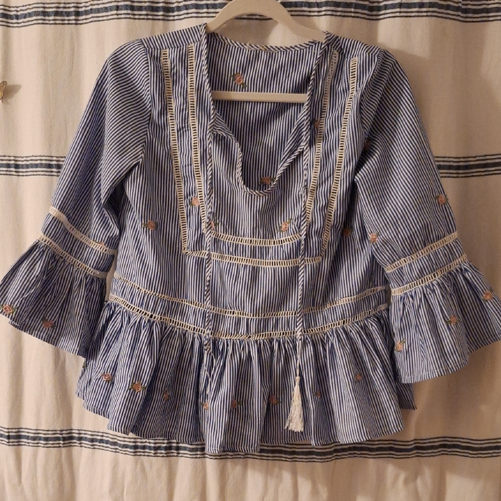 Striped Blue Kids Top